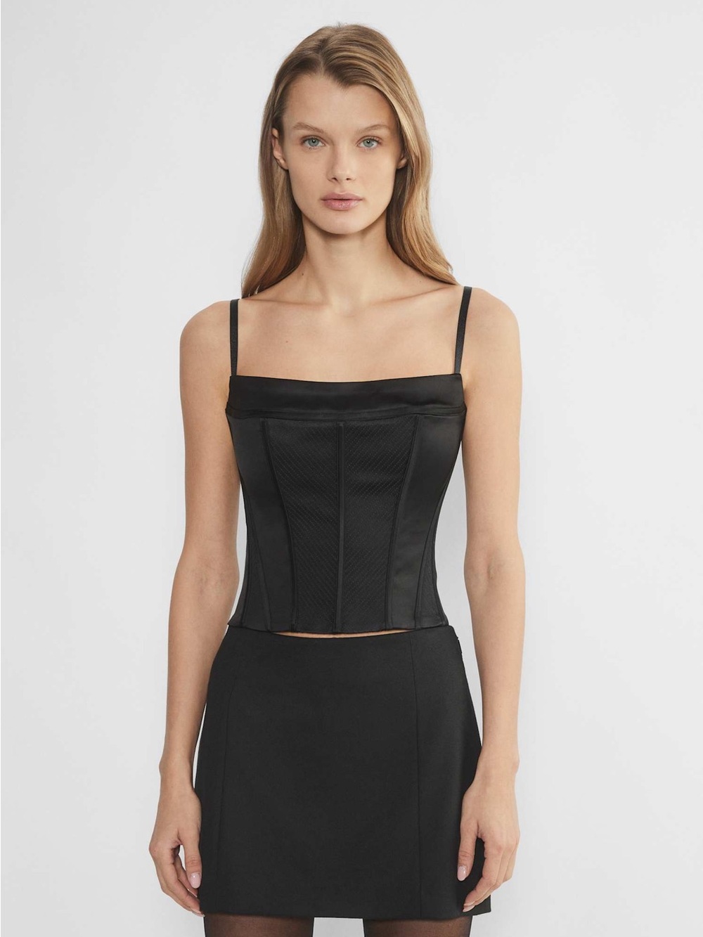 Aritzia TEN Heartbeat Black Corset Top Size 4 NWT